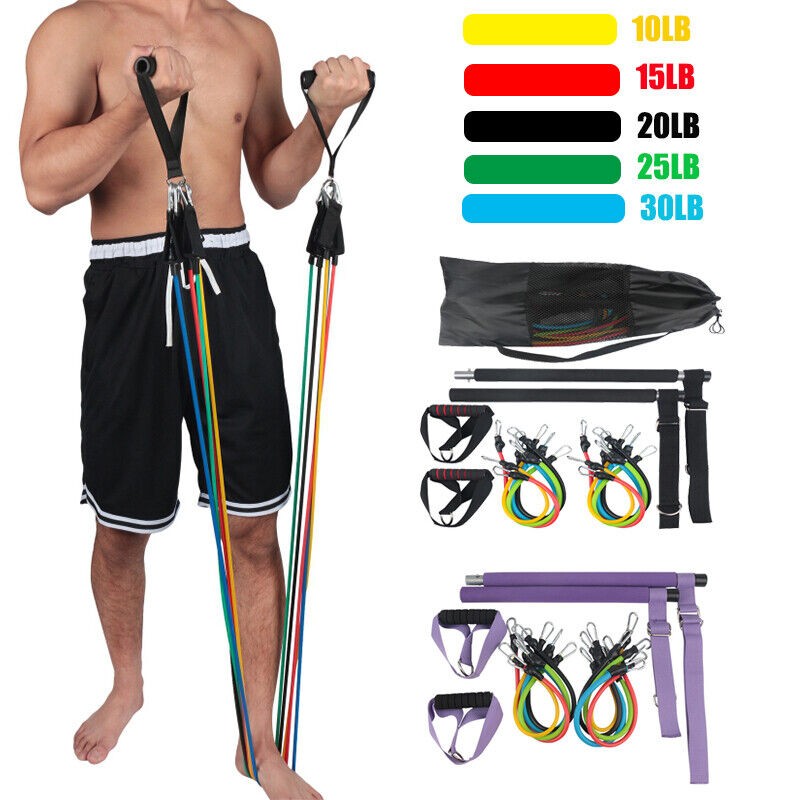 Resistance Band Strength Pull Up Gym Fitness Workout Yoga Home Exercise Set USA