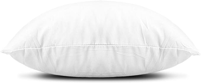 EDOW Throw Pillow Inserts, Set of 4 Lightweight Down Alternative Polyester Pillow, Couch Cushion, Sham Stuffer, Machine Washable. (White, 18x18)